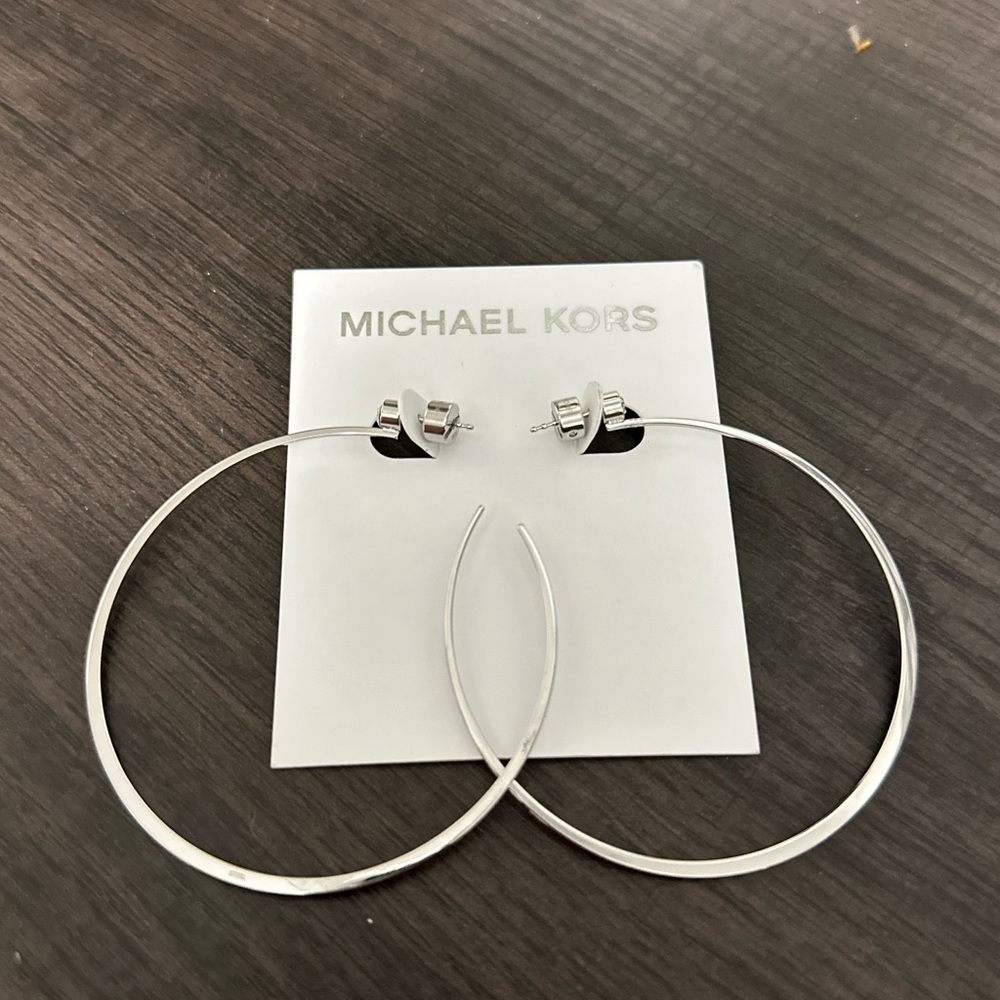 Michael Kors silver hoops